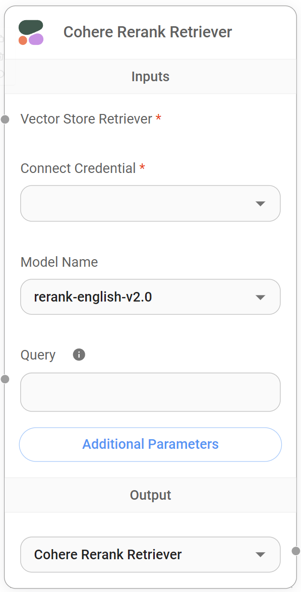 <p>Cohere Rerank Retriever Node</p>